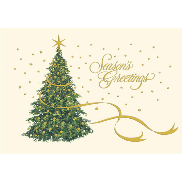 Merry Christmas Wonderful Son gold star Tree Slim card Christmas Card